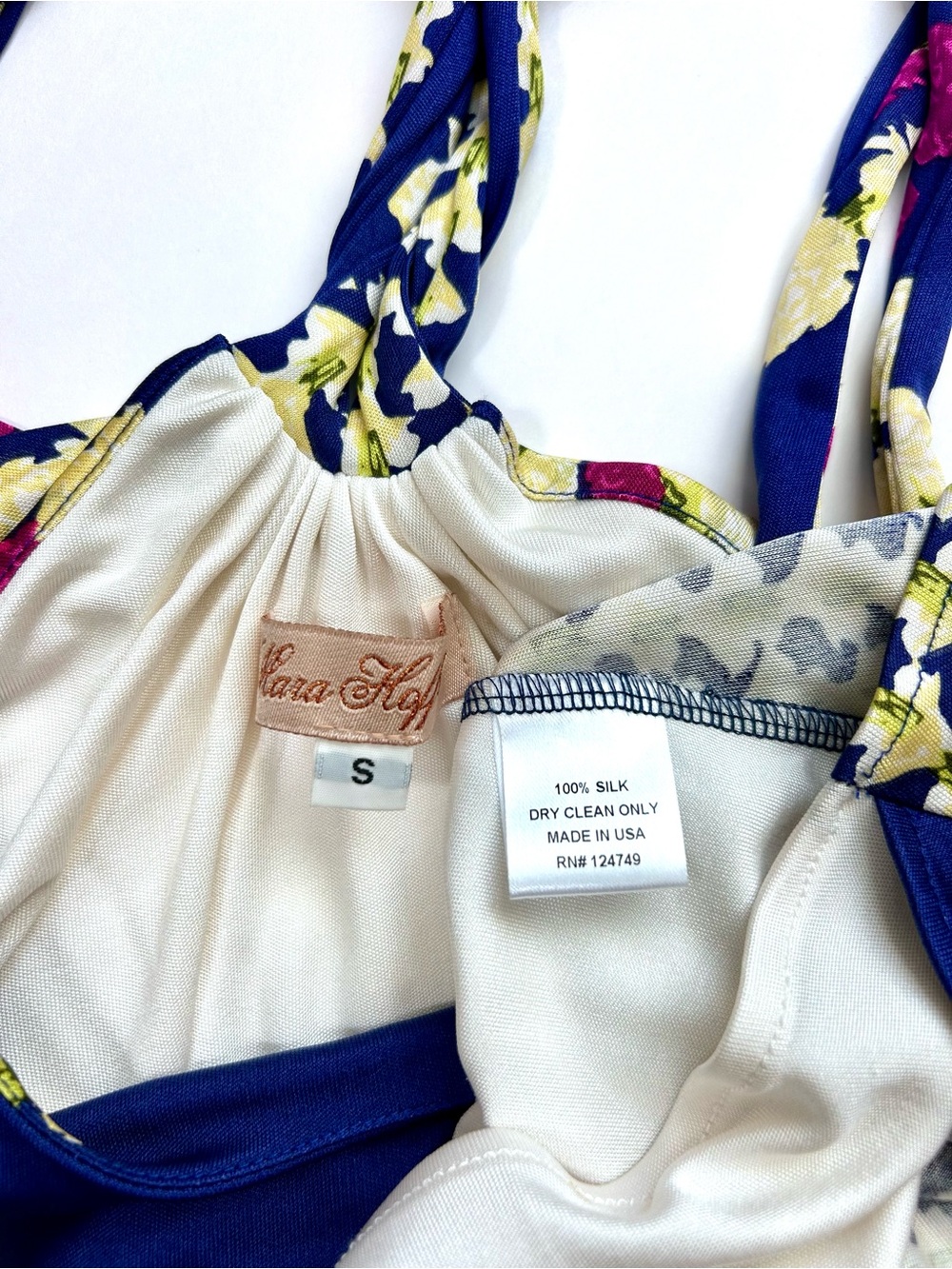 Mara Hoffman Silk Racer Back Mini Dress Floral Lei Necklace Print Size Small S - Picture 6 of 7